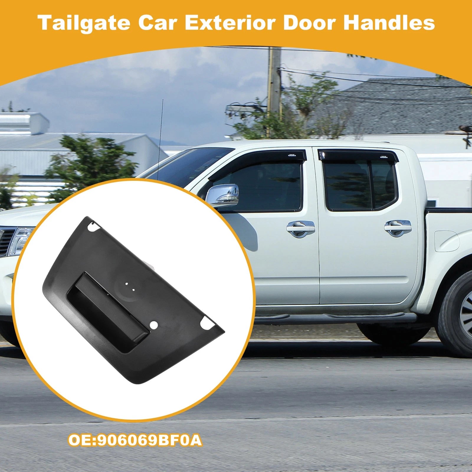 Tailgate Door Handle No. 906069BF0A for Nissan Frontier (2013–2021) Black