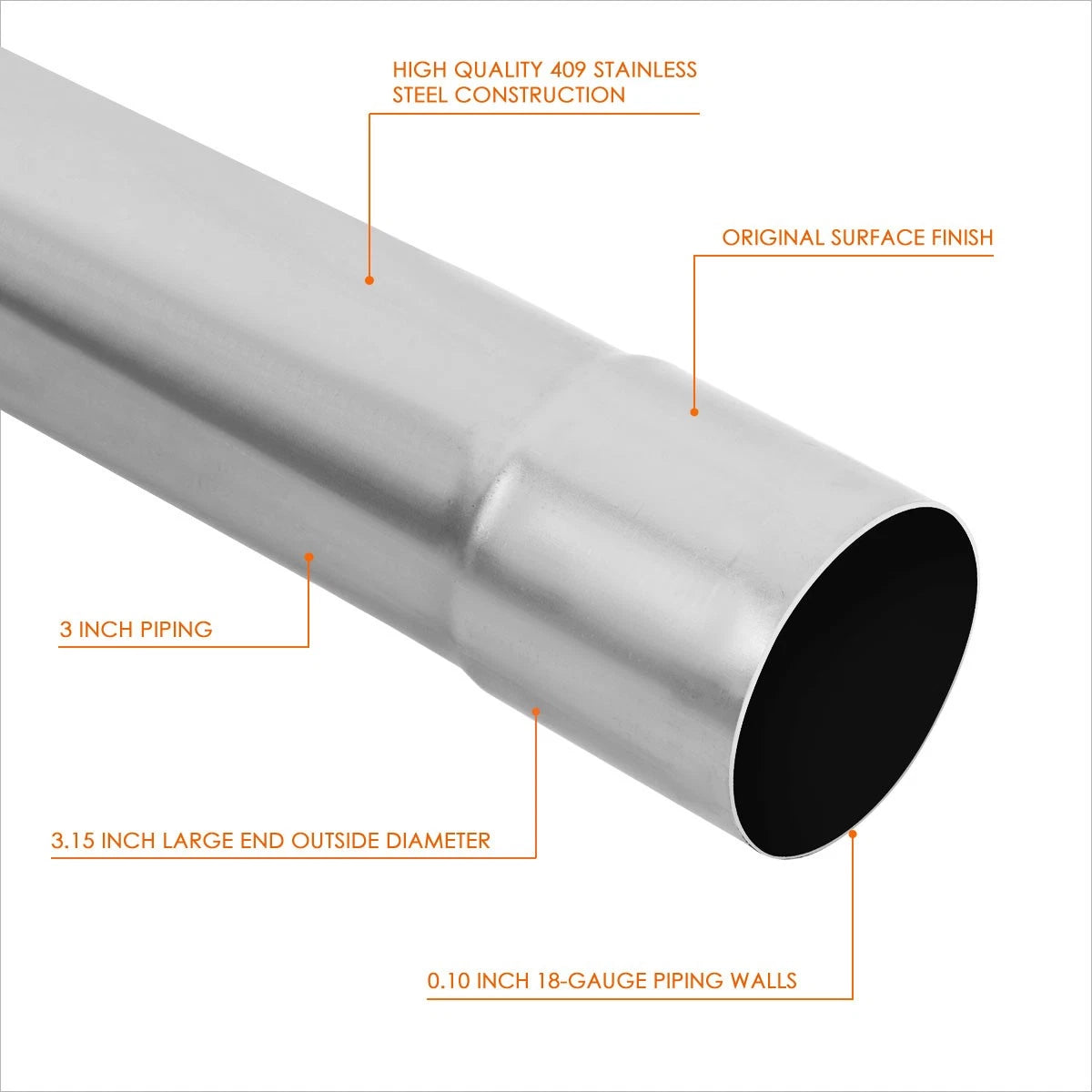 Set of 8 Exhaust Piping Kit 3.0" OD for DIY (Straight, 45, 90 Degree, U-Bend)