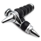 2X Black 22mm Spike Handlebar Grips Rubber Throttle Boss for Honda Yamaha