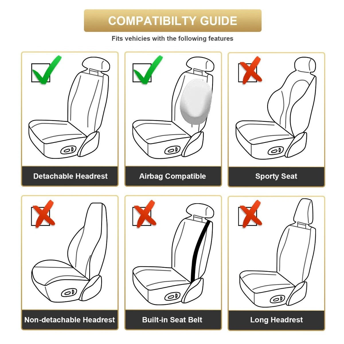 Full Set Leather Car Seat Covers for Toyota Tacoma (2016–2023)
