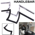 1" Black/Chrome Z Bar Drag Ape Hanger Handlebars for Suzuki Harley (Universal)