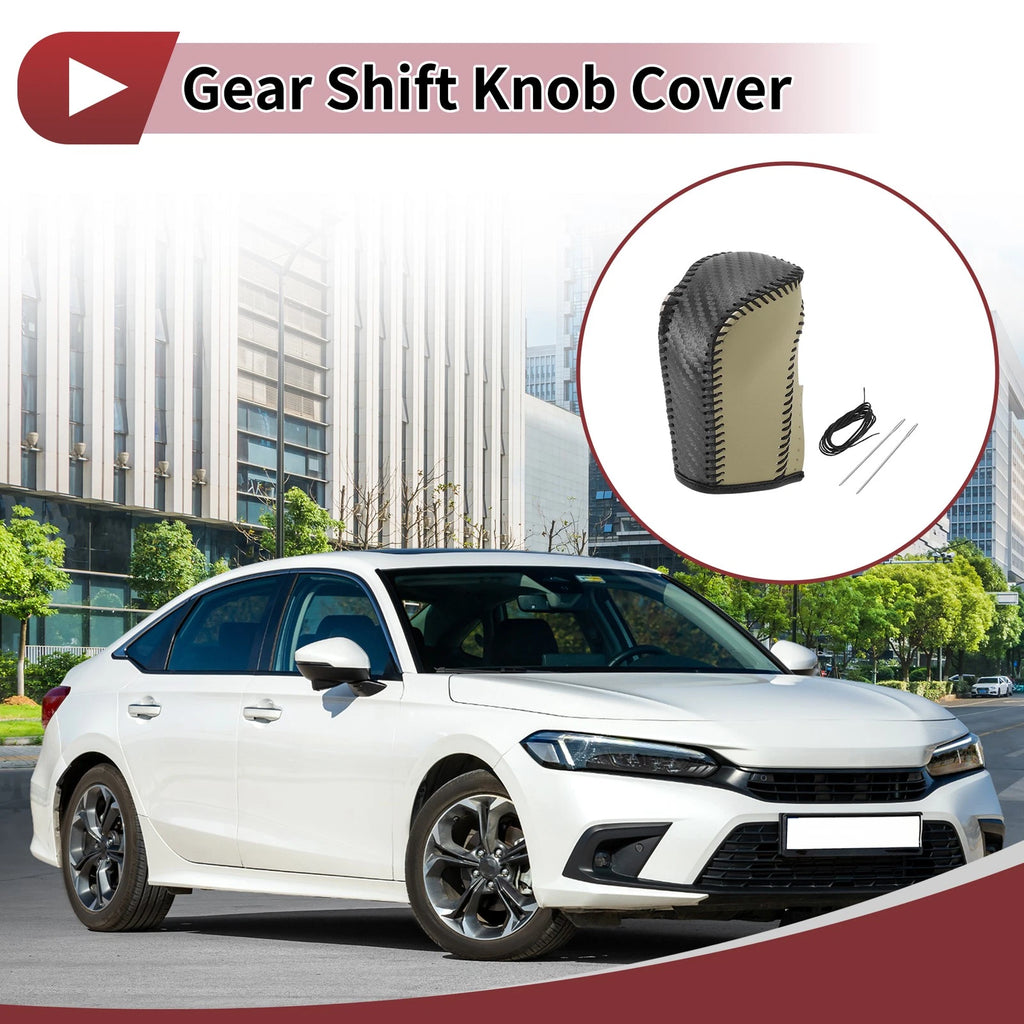 Gear Shift Knob Cover for Honda Crider (2019–2022) Beige Faux Leather