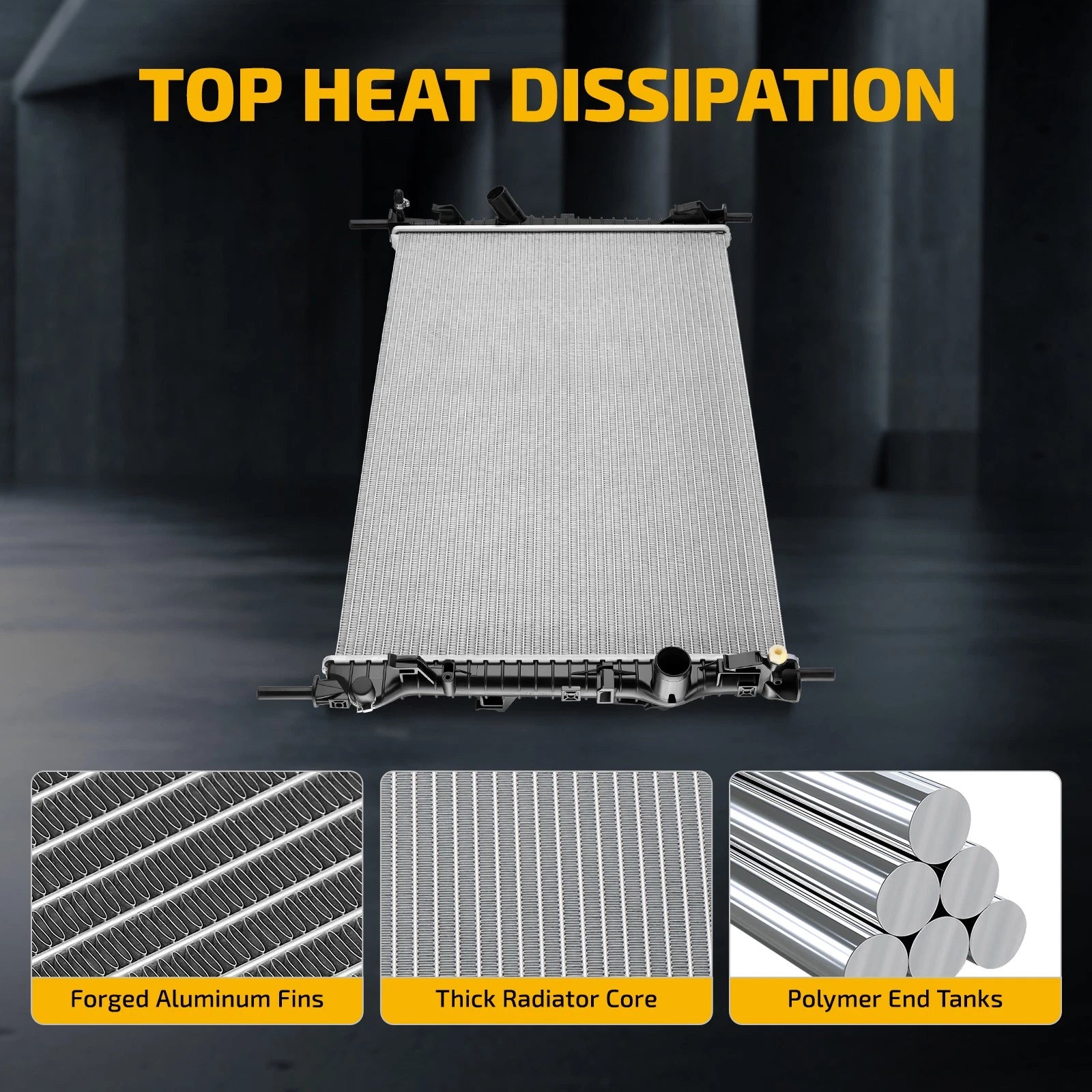 Aluminum Radiator for Ford Transit 150 250 350 HD (2015–2019) CU13454