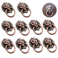 10X Vintage Lion Head Door Pull Handle Ring Knob for Cabinet Drawer (N/A)