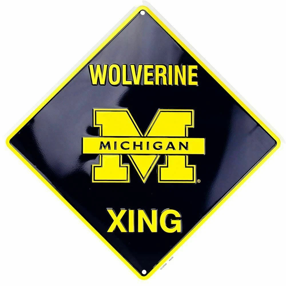 Michigan Wolverine Aluminum Crossing Sign 12" x 12"