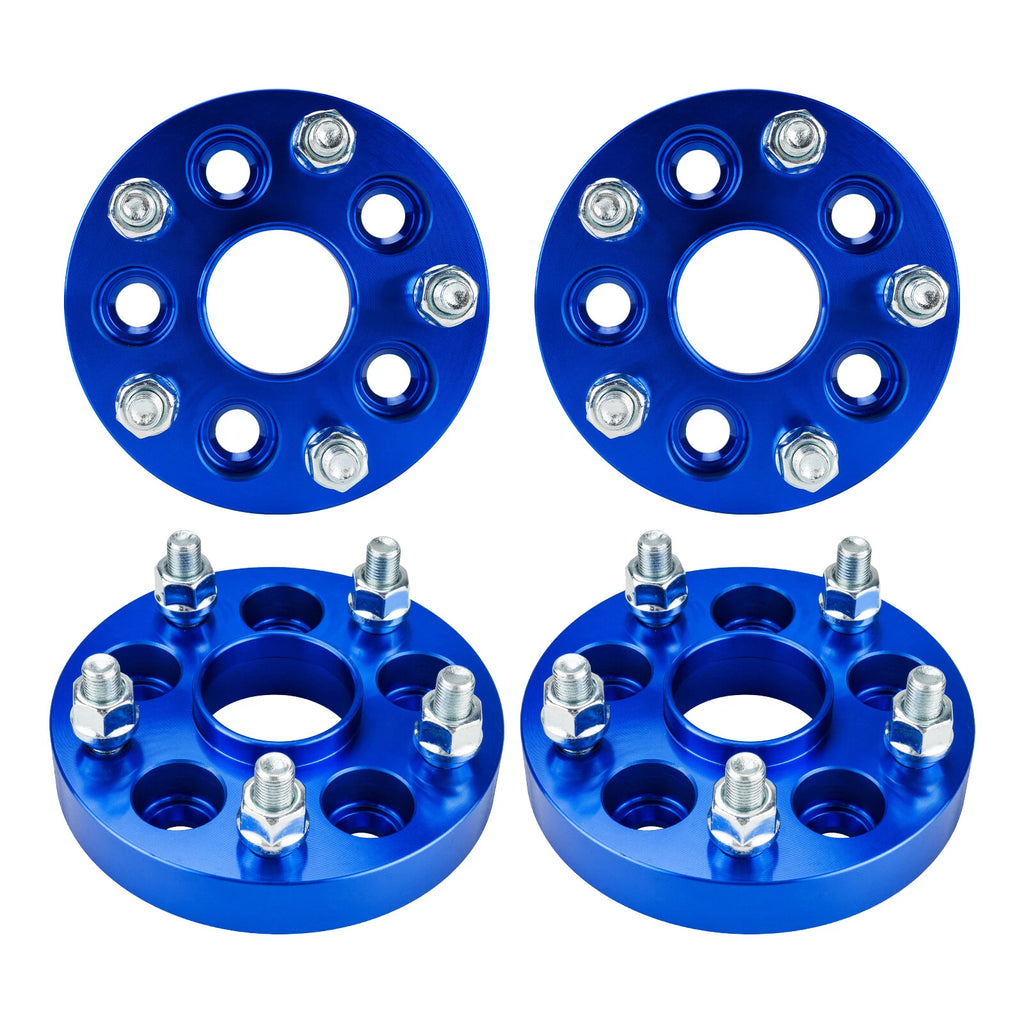 4pc 1" Wheel Spacers for Subaru Impreza (1993–2022) M12x1.25 Blue