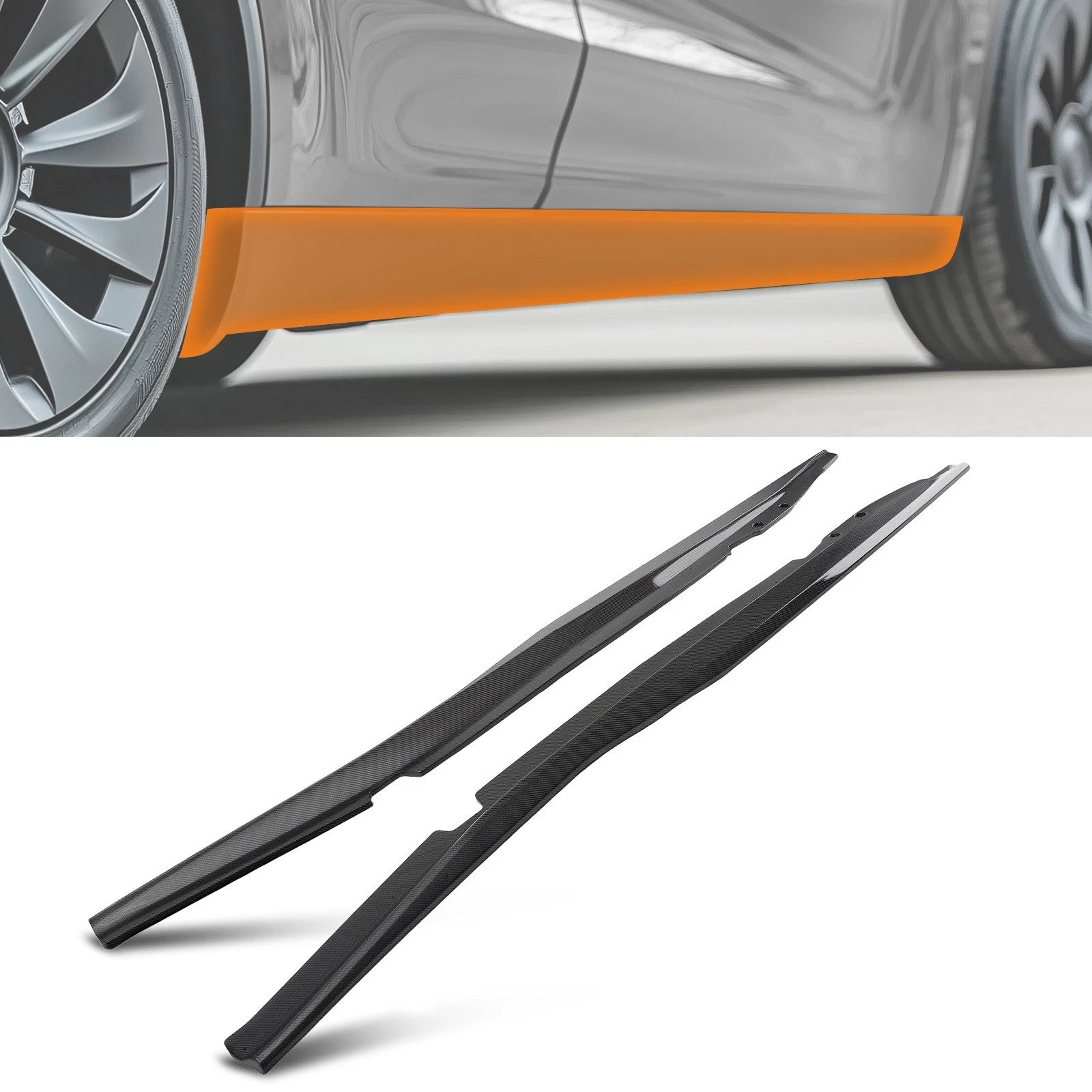 Side Apron Skirts for Chevy Corvette C7 Z06 (2014–2019) Carbon Look Body Kit