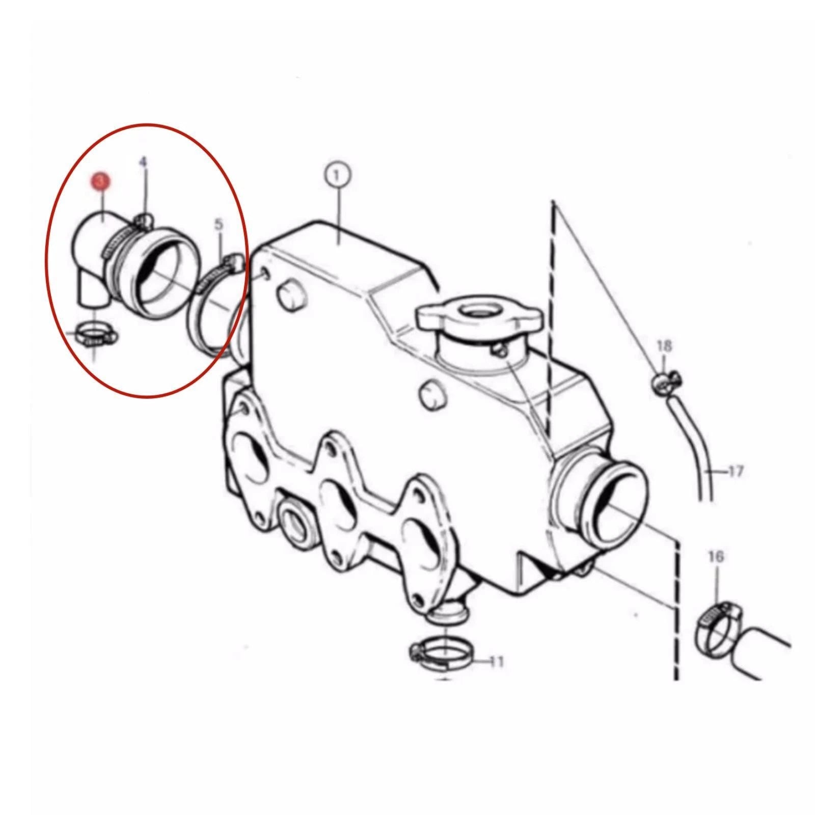 2pcs Heat Exchanger End Cap for Volvo Penta MD 2030 (Replacement 3580326, 145536370)