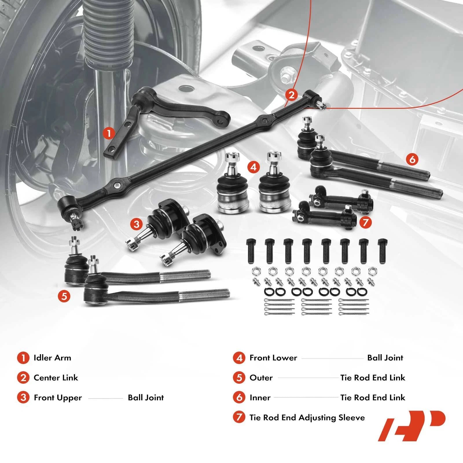 Set of 12 Inner & Outer Tie Rod Ends for Chevy Impala (2000-2020)
