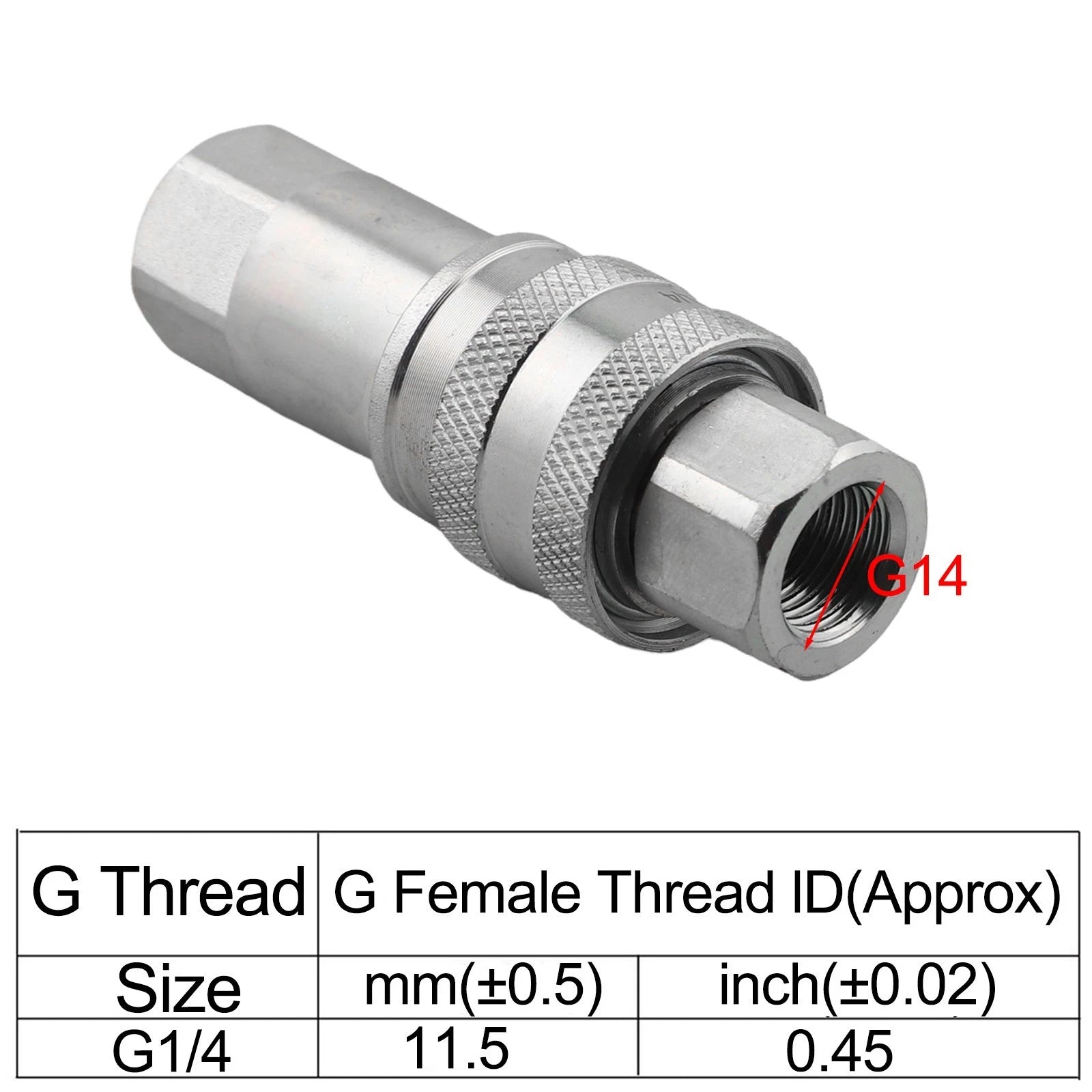 Set of 4 G14 Female Hydraulic Quick Connectors for Efficient Tool Connection