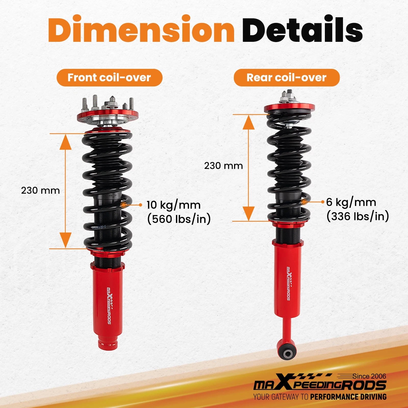 Adjustable Racing Coilovers Lowering Kit for Honda Accord (2003-2007)