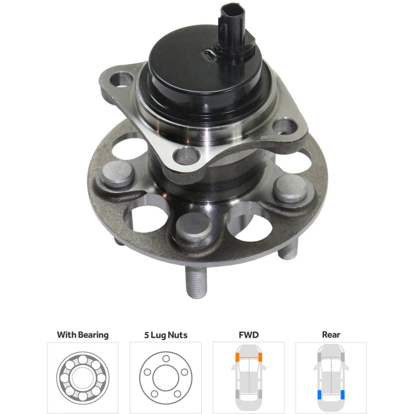 Wheel Hubs for Scion xD (2008–2014) Rear Left & Right with Bearing & Sensor