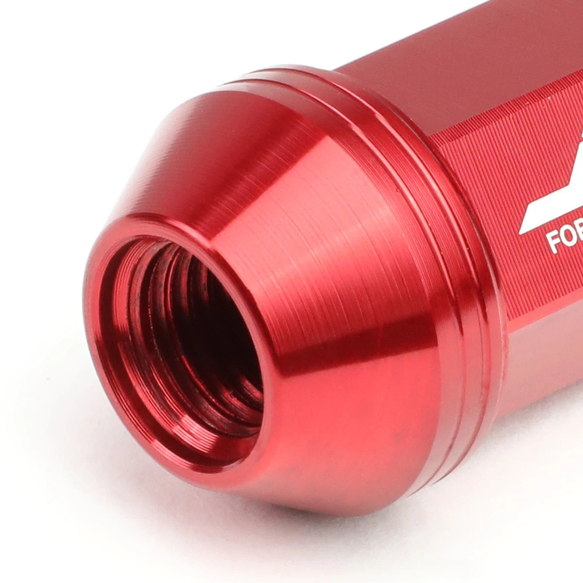 Set of 20 J2 7075 Forged Aluminum M12X1.5 Spiky Cap Lug Nuts w/Adapter Red