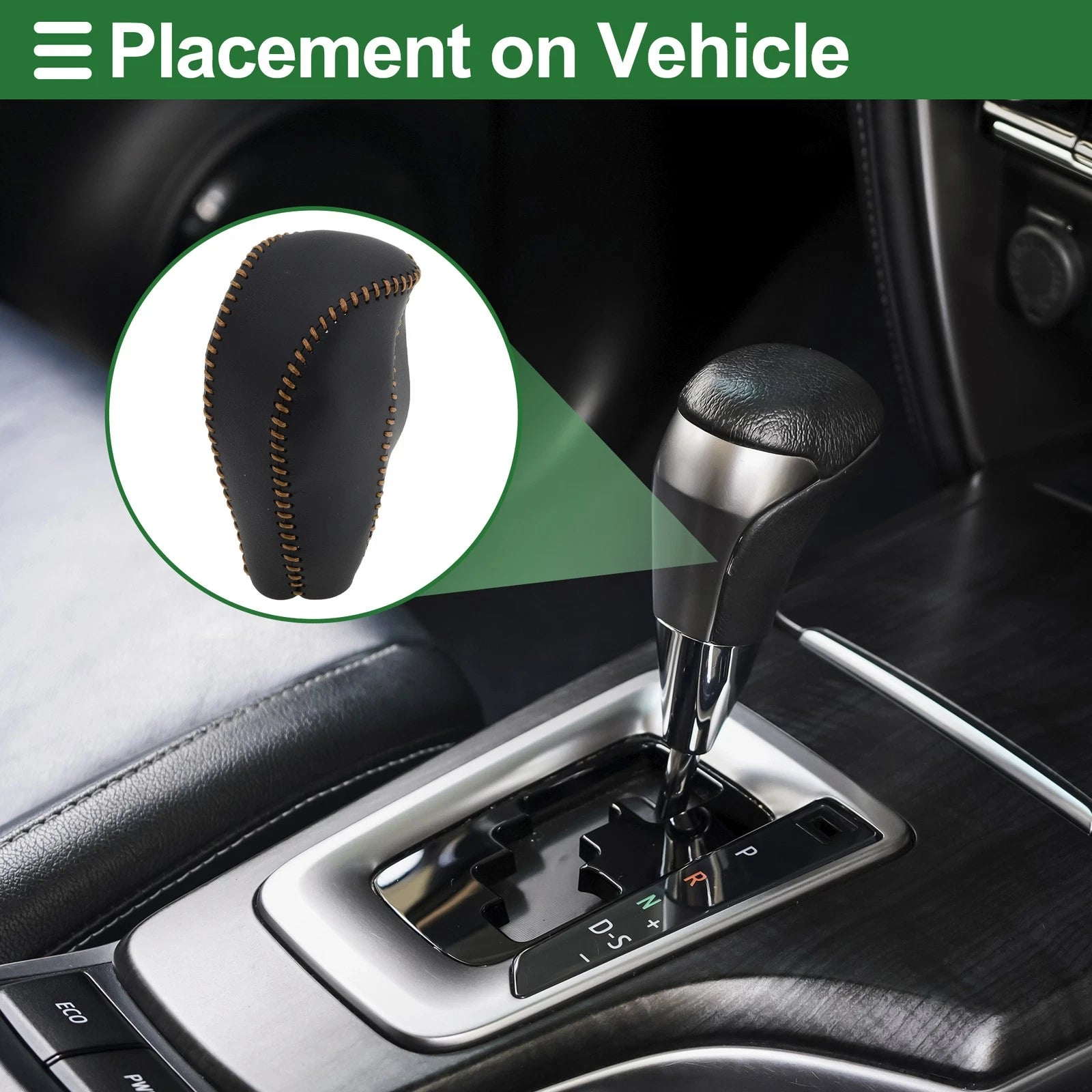 Gear Shift Knob Cover for Mazda CX-30 (2020–2022) Black Brown Faux Leather