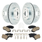 Front and Rear Drilled Rotors for 2012–2016 Honda CR-V 2.4L