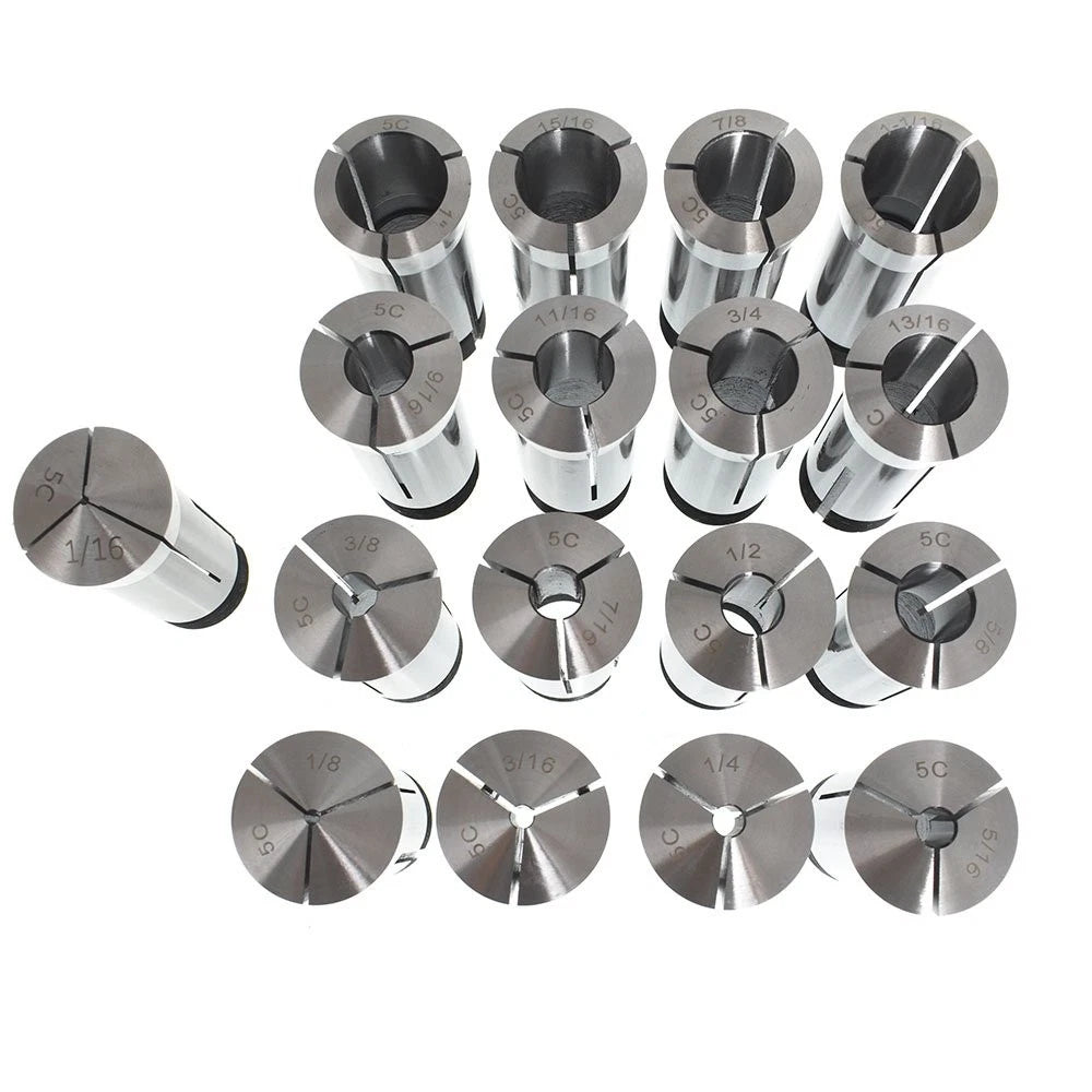 17PC Round Collet Set for 5C Lathe (Precision Tooling)