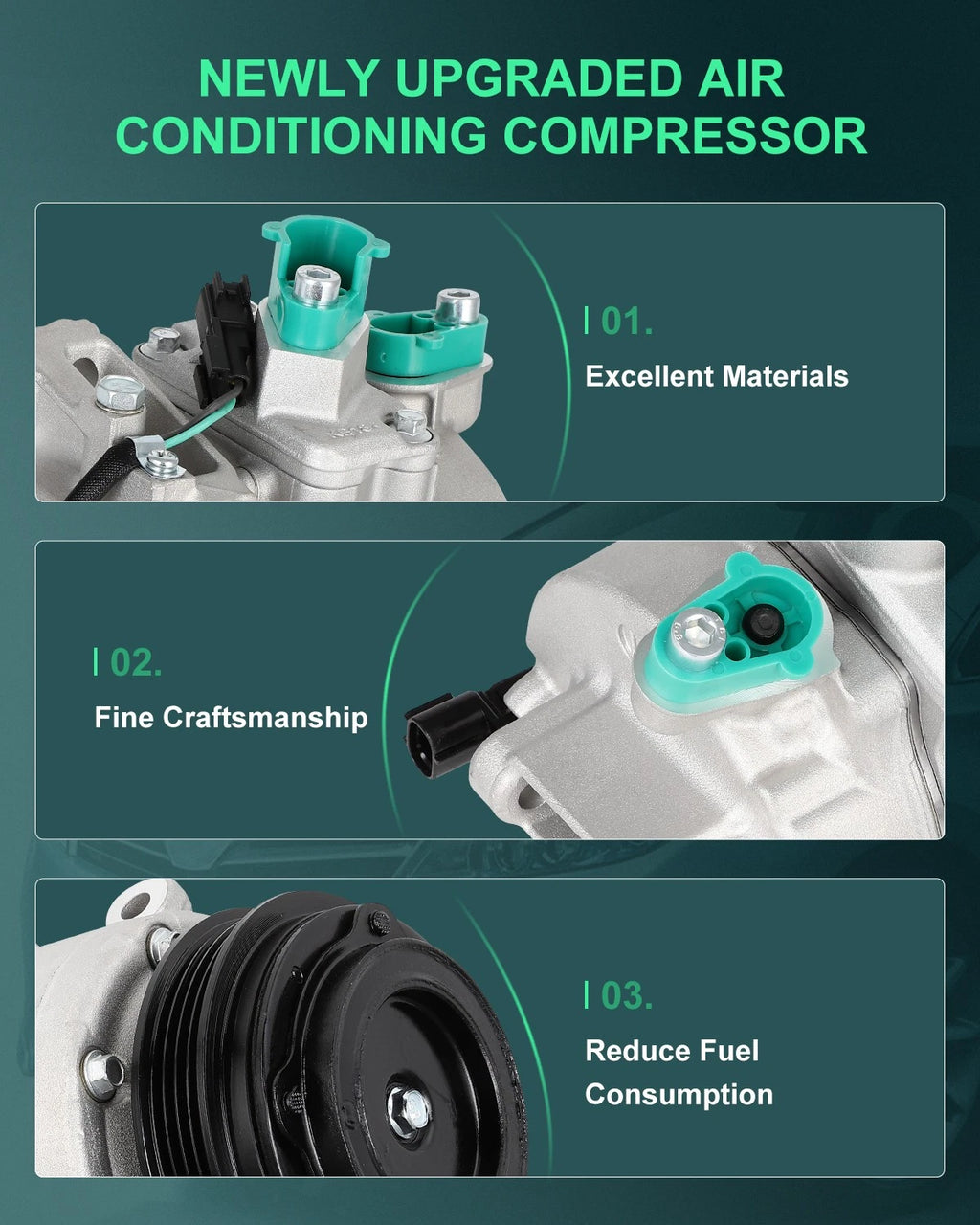 A/C Compressor for Ford Edge (2015–2018), Fusion (2013–2020), Lincoln MKZ (2013–2019)