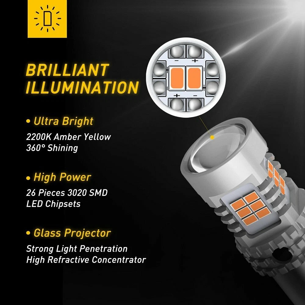 LED Rear Turn Signal Light for AUXITO BAU15S 7507 (No Hyper Flash)