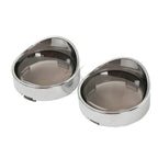 Turn Signal Bezels Trim Ring Smoke Lens for Harley Road Electra Glide