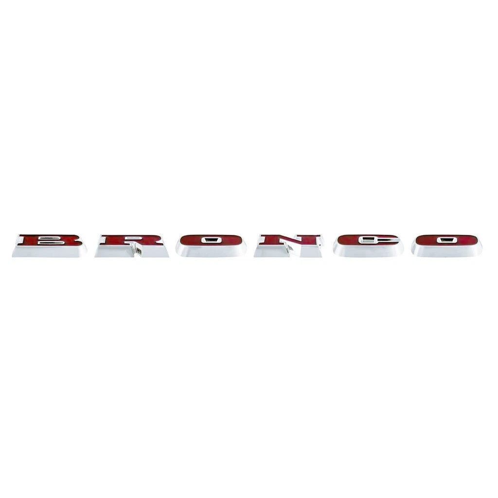 Chrome Bronco Grille Letter Emblem Set for 1966–1977 Ford Bronco