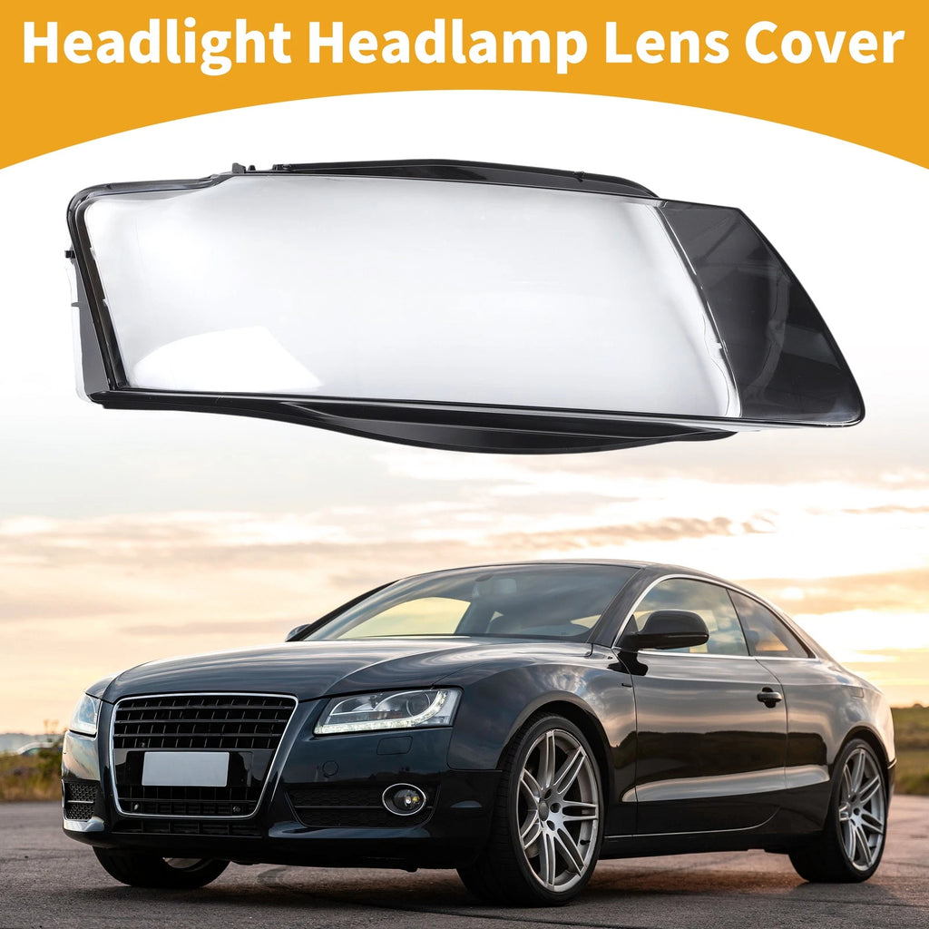 1 Pc Headlight Lens Cover for Audi A5 (2008–2012) Clear Black