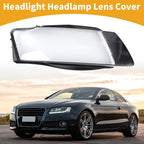 1 Pc Headlight Lens Cover for Audi A5 (2008–2012) Clear Black