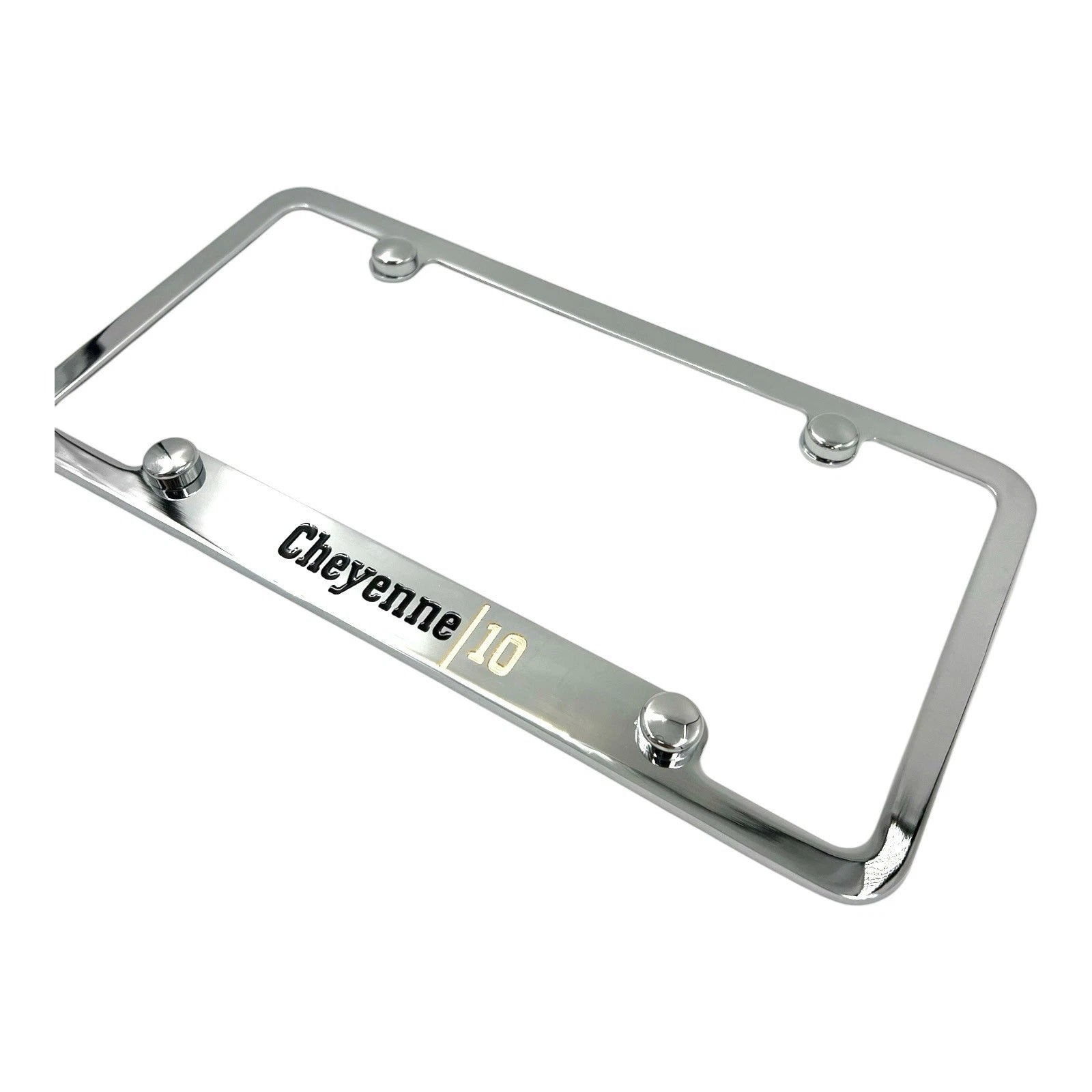 License Plate Frame Replacement Chrome Engraved for Chevrolet Cheyenne (2010–2015)