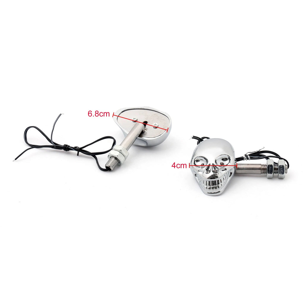 LED Skull Head Turn Signal Indicator Blinker for Motorcycle (12V)