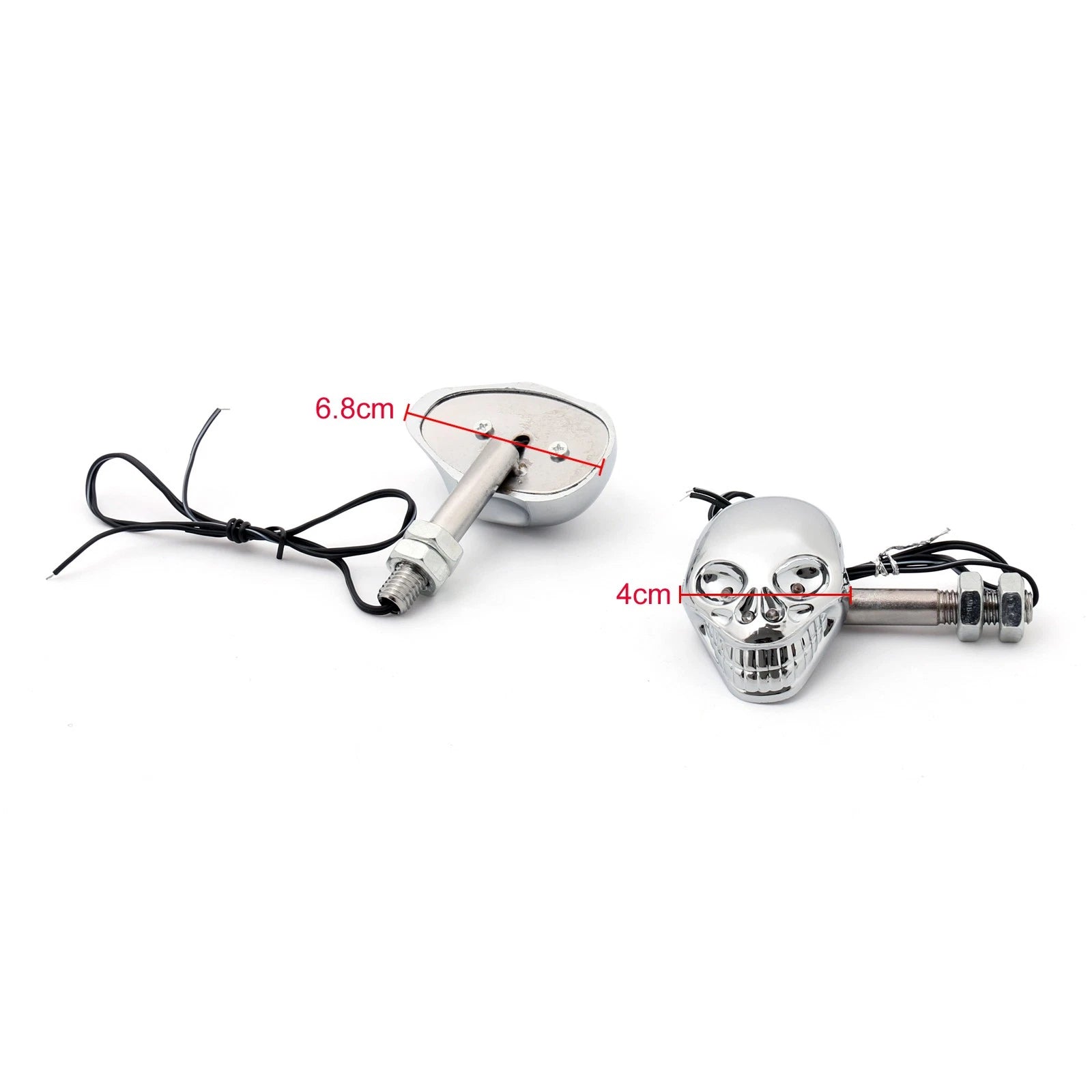 LED Skull Head Turn Signal Indicator Blinker for Motorcycle (12V)