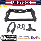 Radiator Core Support Set w/ Bracket for Honda Civic (2022–2025) - 6 Pieces Black