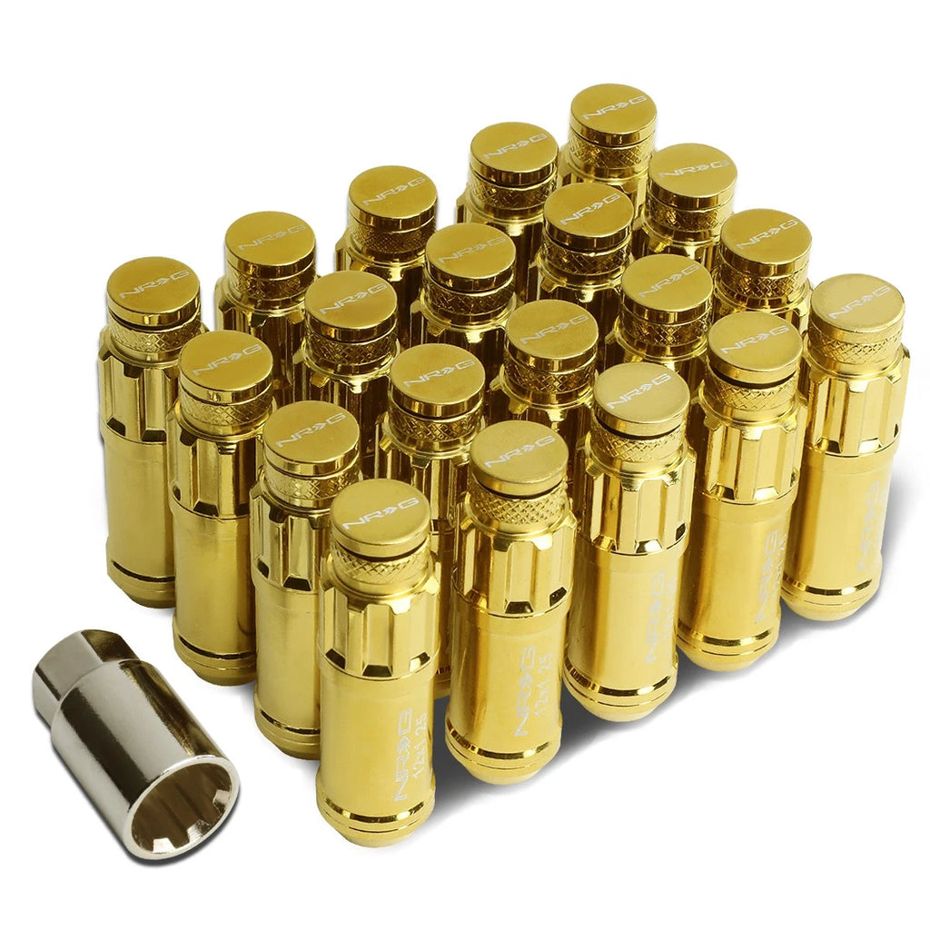20Pcs Steel M12 x 1.25 Close End Spline Drive Lug Nuts for NRG