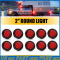 10pc 2 Inch DOT Round Red LED Trailer Side Marker Lights for Truck