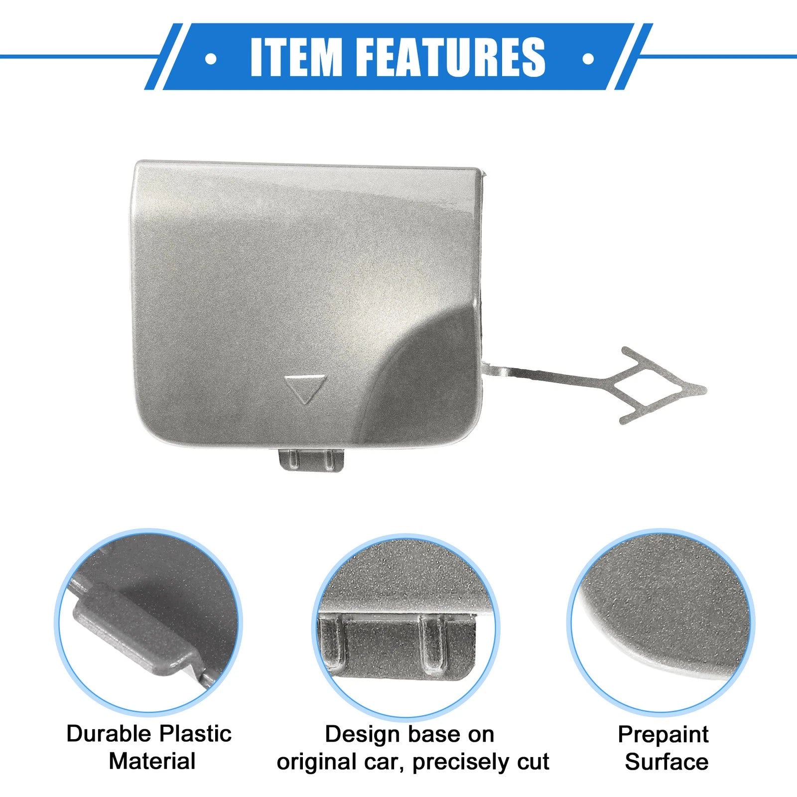 Tow Hook Eye Hole Cover Cap for BMW X3 G08 (2018–2020) Silver Right