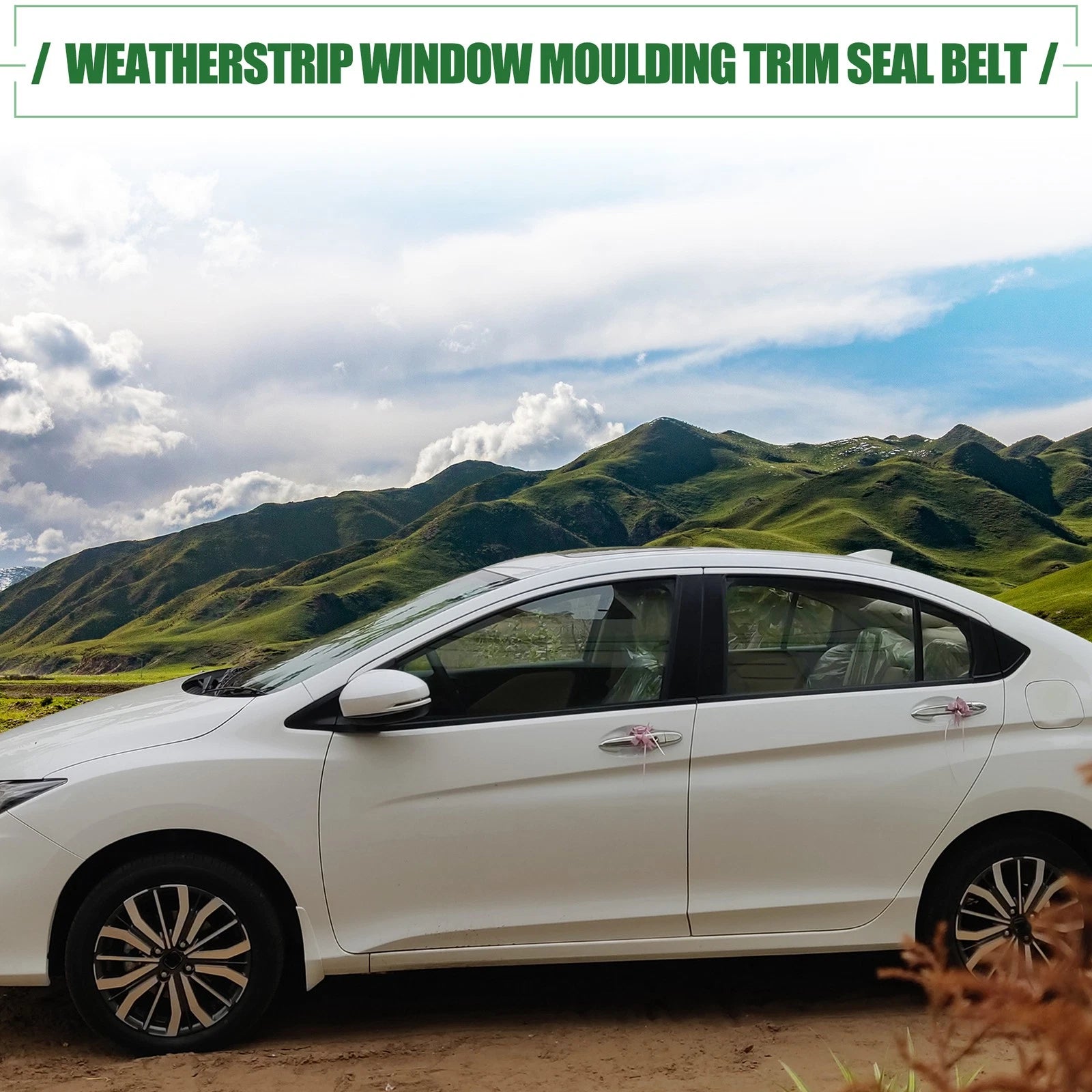 Set of 4 Weatherstrip Window Trim Seal Belt for Honda Civic 