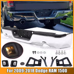 Chrome Rear Bumper for Dodge RAM 1500 (2009–2018) w/ Dual Exhaust