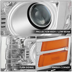 Driver Left Chrome Housing Amber Corner Projector Headlight for Ford Flex (2009–2012)