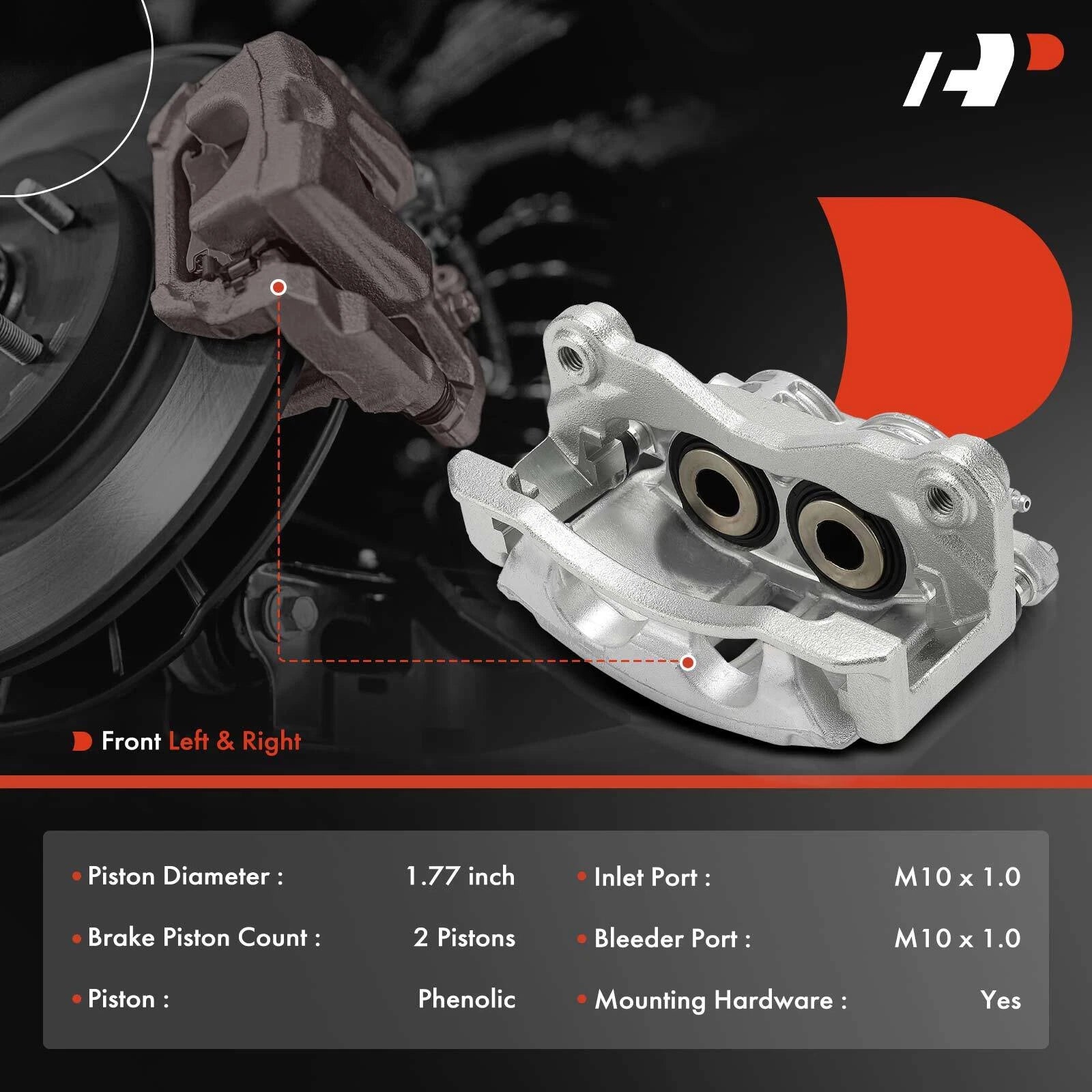 Pair Rear Brake Calipers for Chevy Silverado 1500 GMC Sierra 1500 (2002â2005)
