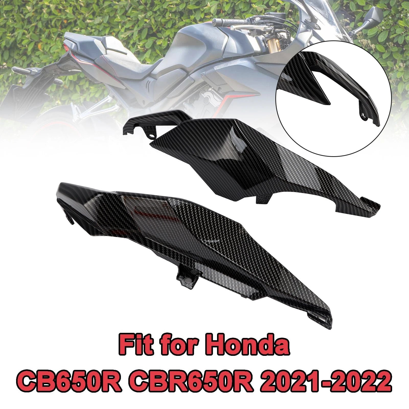 Rear Tail Side Seat Cover Fairing Cowl for Honda CB650R CBR650R (2021–2022) Carbon