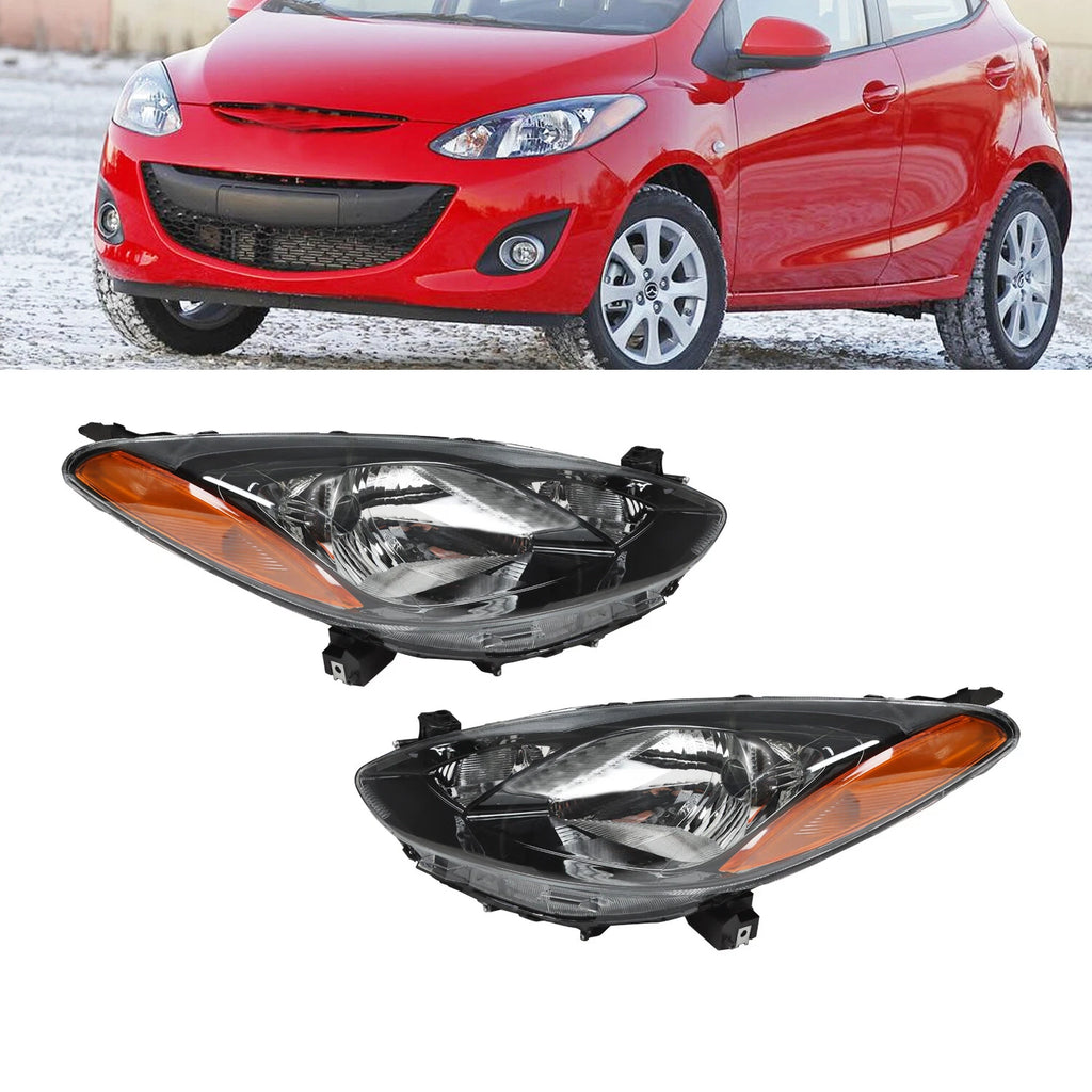 Halogen Headlight Set for Mazda 2 (2011–2014) - Driver & Passenger Side