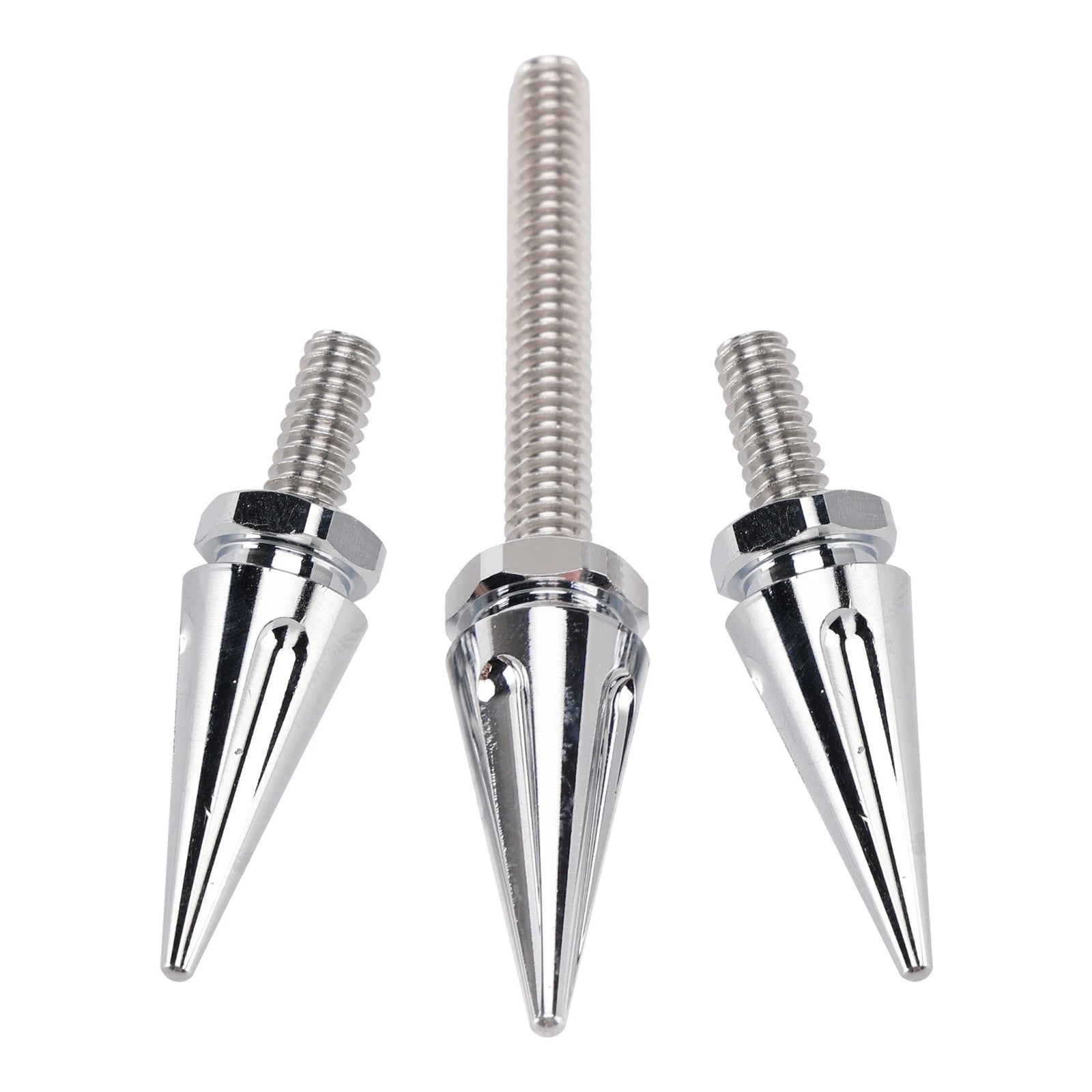 3 Spiked Windshield Bolts for Harley Street Glide FLHX Electra Glide FLHT (2014–2024) Silver