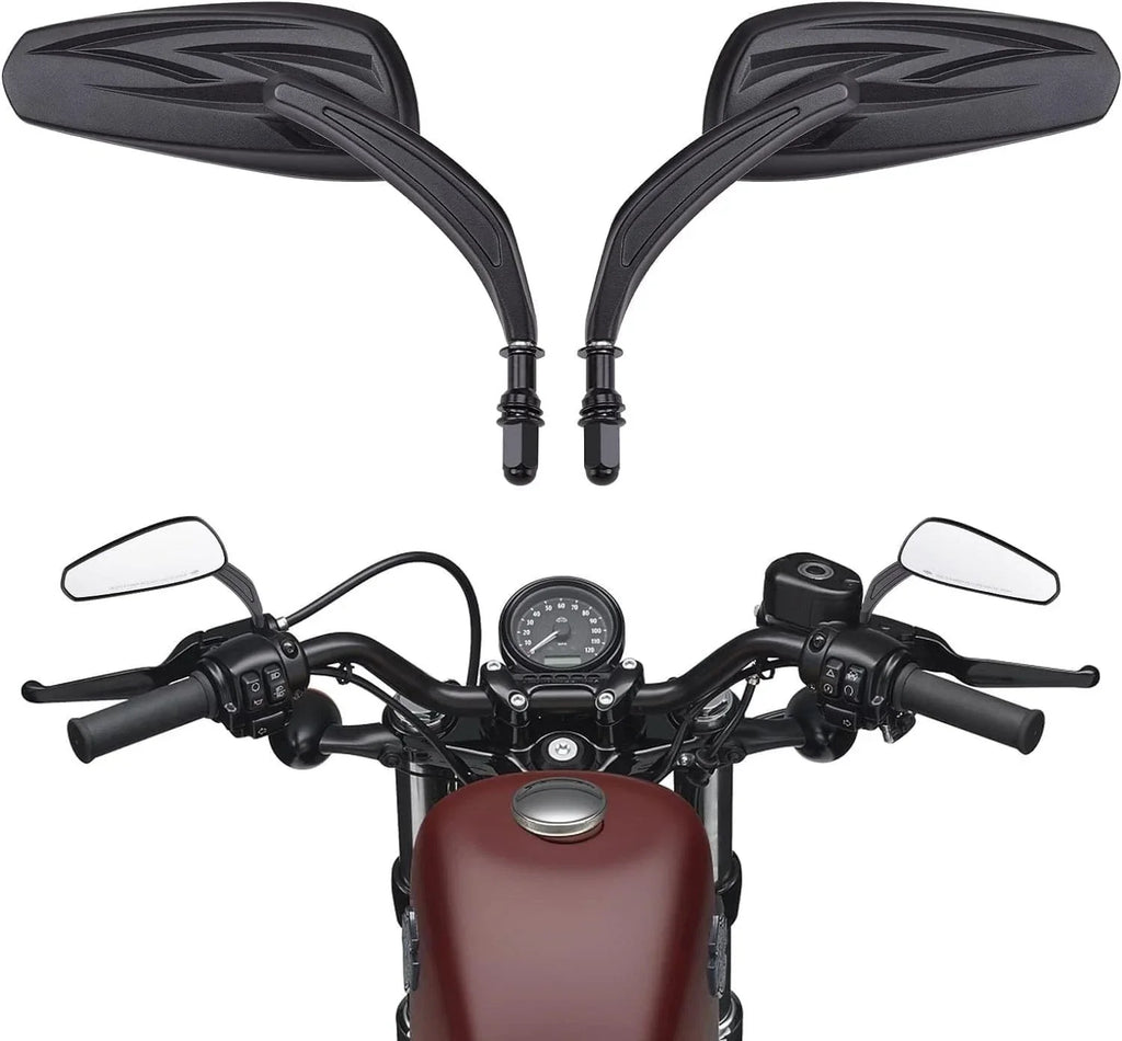 Black Teardrop Mirrors for Harley Dyna Electra Glide (2006-2023)