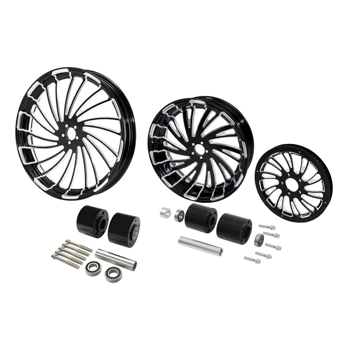 26" Front 18" Rear Wheel Rim Hub Belt Pulley for Harley Electra Glide (1997–2008)