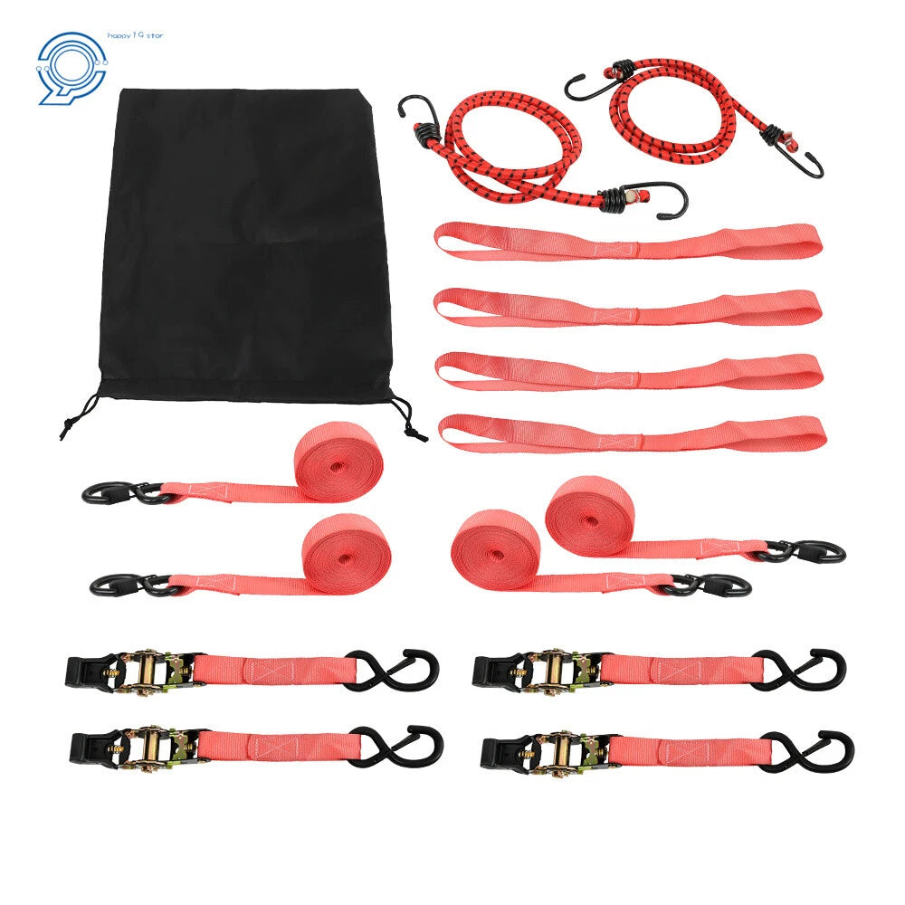 Set of 4 Heavy Duty Ratchet Straps for Secure Cargo Transport