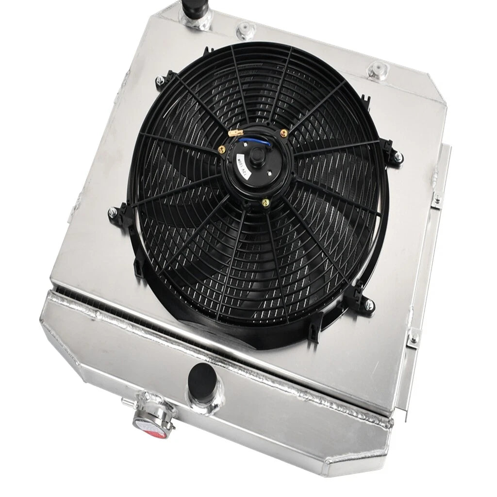 3 Row Aluminum Radiator + Fan Shroud for Chevy Bel Air V8 (1955–1957)