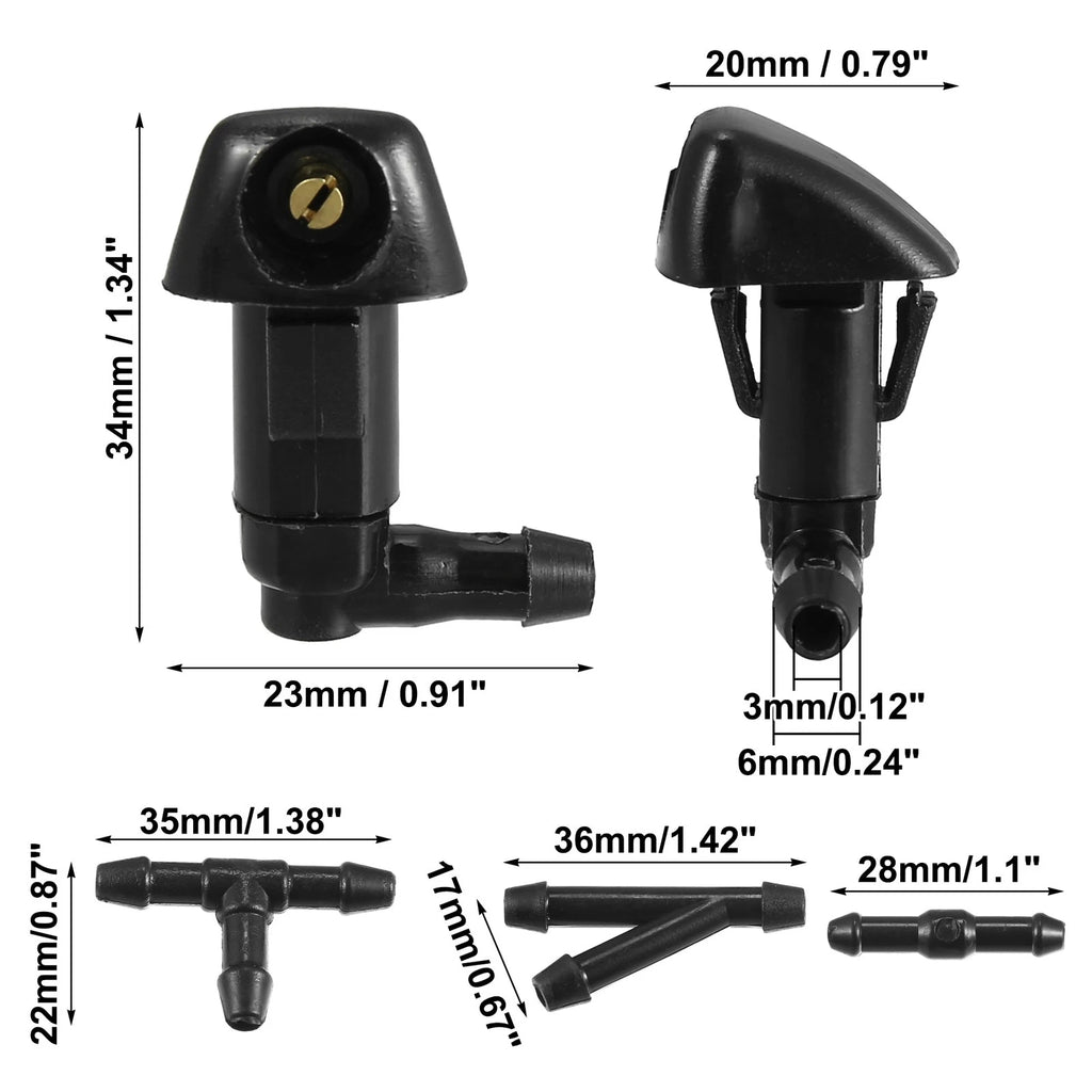 2X Windshield Washer Nozzle Hose Kit for Honda Accord (76810-SDA-A11)