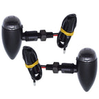 2X Black Mini Bullet Turn Signals for Motorcycle