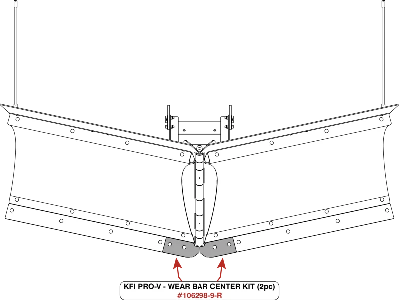 2X KFI Wear Bar Center Kit V-Plow for KFI PRO-V System
