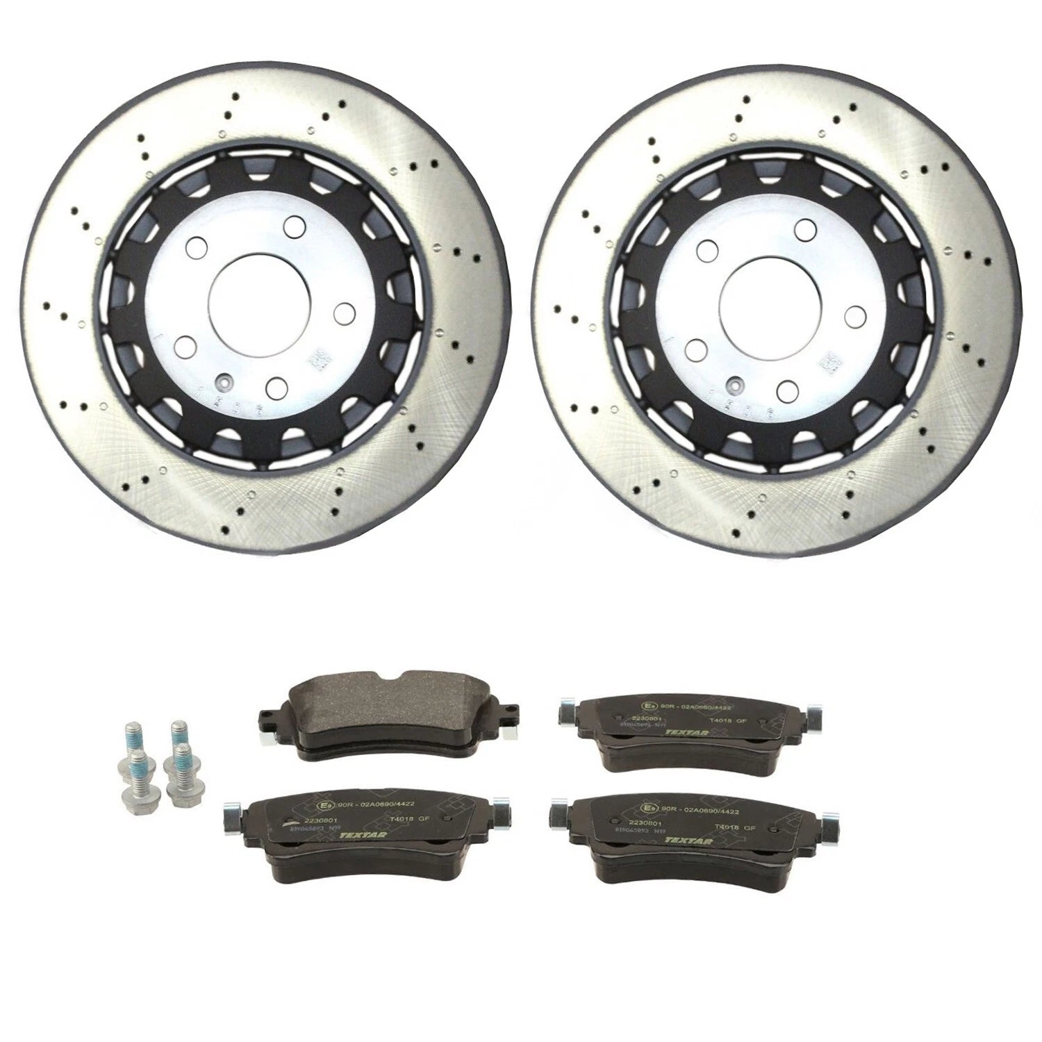 SHW Performance Rear Wavy Rotors & Textar Pads Brake Kit for RS5 Sportback (2019–2023)