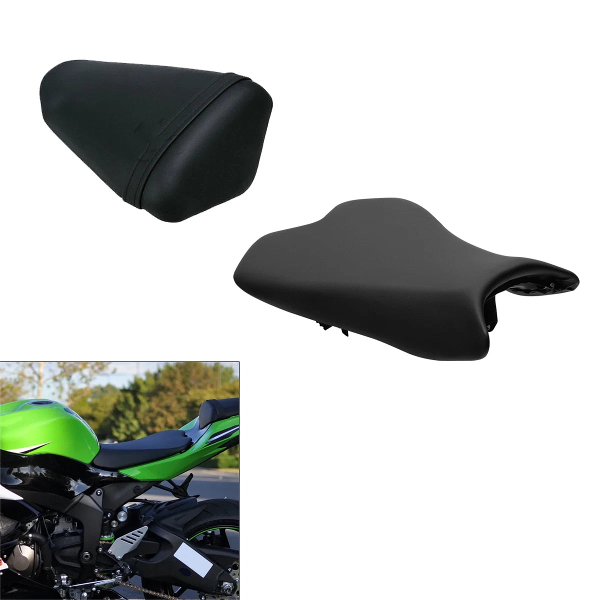Driver & Passenger Seat Pillion for Kawasaki Ninja ZX6R ZX636 (2009–2018)