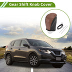 Gear Shift Knob Cover for Nissan Rogue (2017–2020) Brown Carbon Fiber
